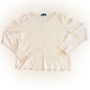 VTG RALPH LAUREN CREAM LONG SLEEVE TEE SHIRT // SIZE SMALL🩰